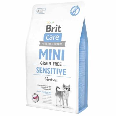 Brit Care Mini Irk Hassas Köpekler İçin, Tahılsız, Hipoalerjenik Geyik Etli Kuru Mama 2 kg
