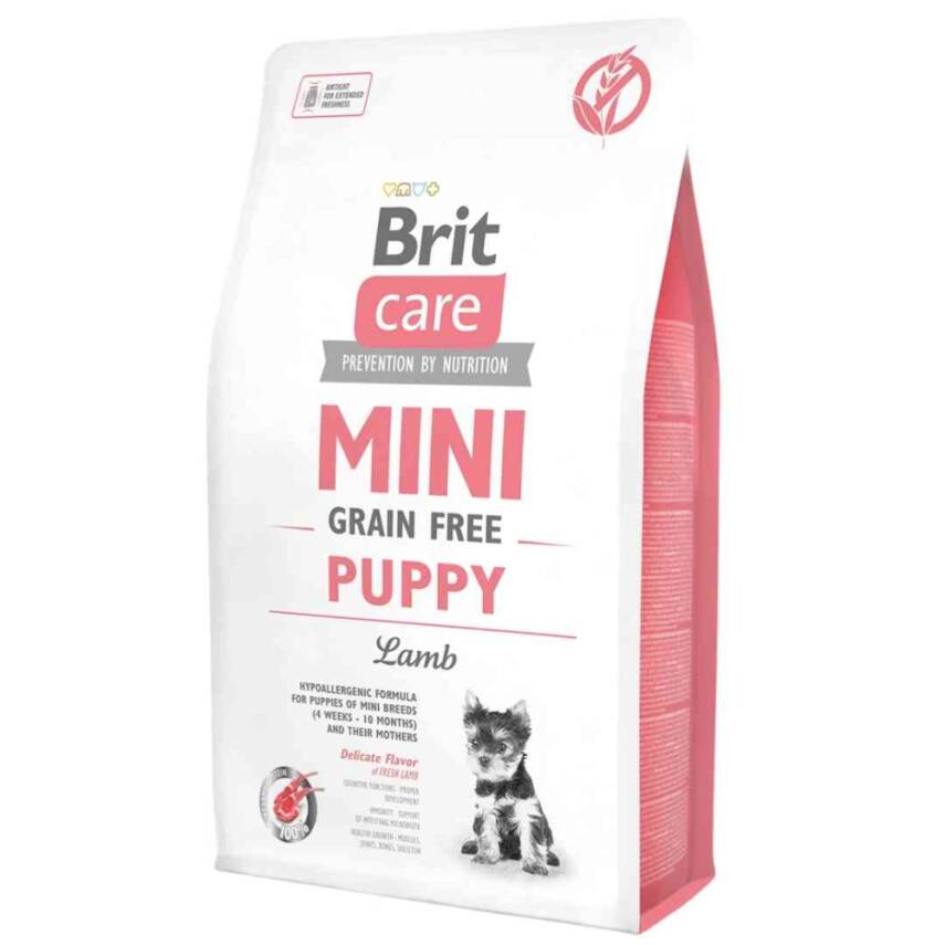 Brit Care Mini Irk Yavru Köpekler İçin, Tahılsız, Hipoalerjenik Kuzu Etli Kuru Mama 2 kg - 1