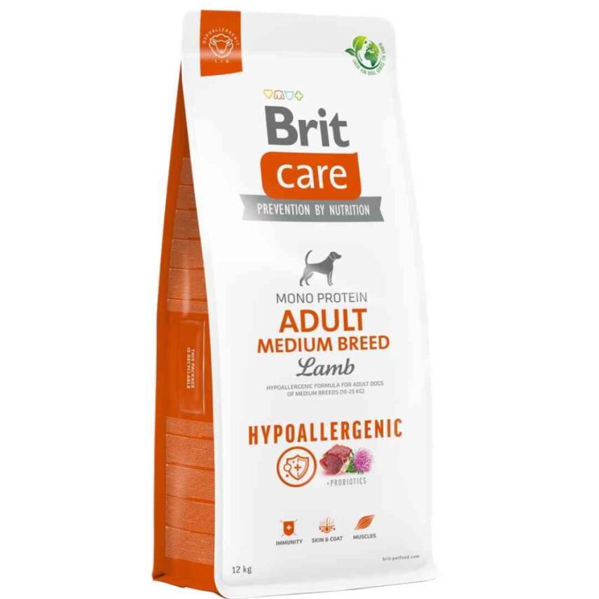 Brit Care Orta Irk Yetişkin Köpekler İçin, Tek Proteinli, Hipoalerjenik, Kuzu Etli Kuru Mama 12 kg - 1