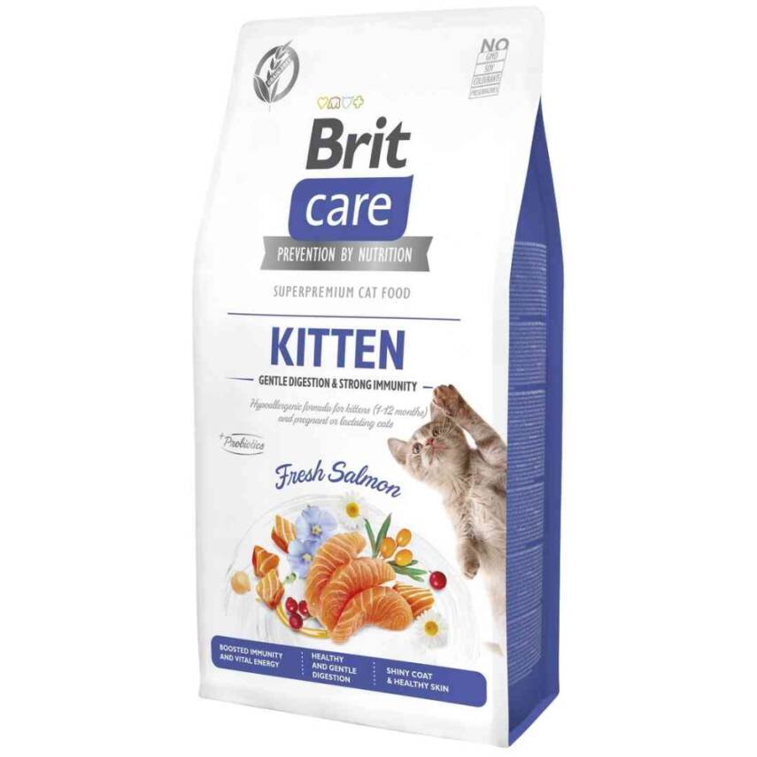 Brit Care Yavru Kediler İçin, Tahılsız, Hipoalerjenik, Taze Somonlu Kuru Mama 2 kg - 1