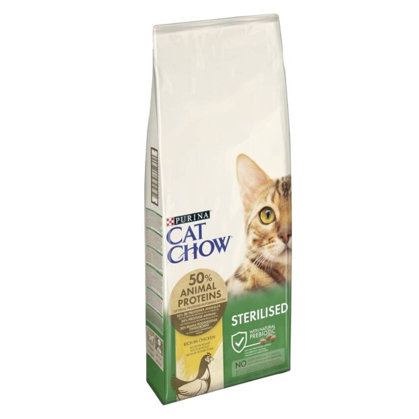 Cat Chow Sterilised Kısırlaştırılmış Tavuklu Kedi Maması 15 Kg - 1