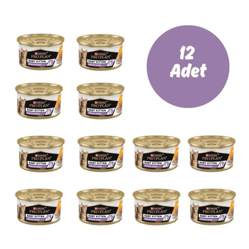 Pro Plan Baby Kitten Tavuklu Bebek Kedi Konservesi 85 gr x 12 Adet - 1