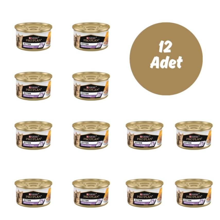 Pro Plan Kitten Tavuklu Yavru Kedi Konservesi 85 gr x 12 Adet  - 1