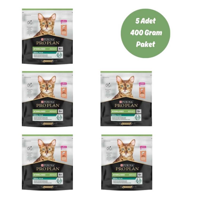 Pro Plan Sterilised Kısırlaştırılmış Somonlu Kedi Maması 400 gr. x  5 Adet  - 1