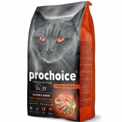 Prochoice Kısırlaştırılmış Kediler İçin, Hipoalerjenik, Somon Balıklı Ve Karidesli Kuru Mama 2 kg
