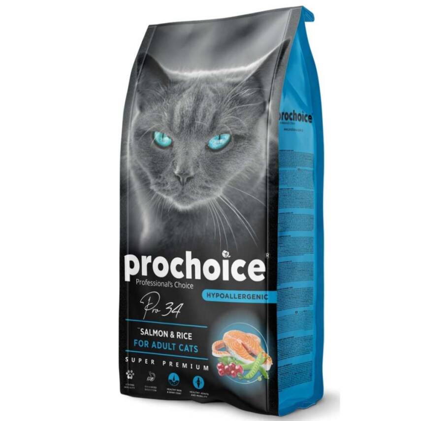 Prochoice Yetişkin Kediler İçin, Hipoalerjenik, Somon Balıklı Ve Pirinçli Kuru Mama 15 kg - 1