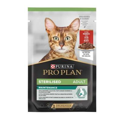 Proplan Sterilised Kısırlaştırılmış Sığır Etli Yaş Kedi Maması 85gr. x 10 Adet 