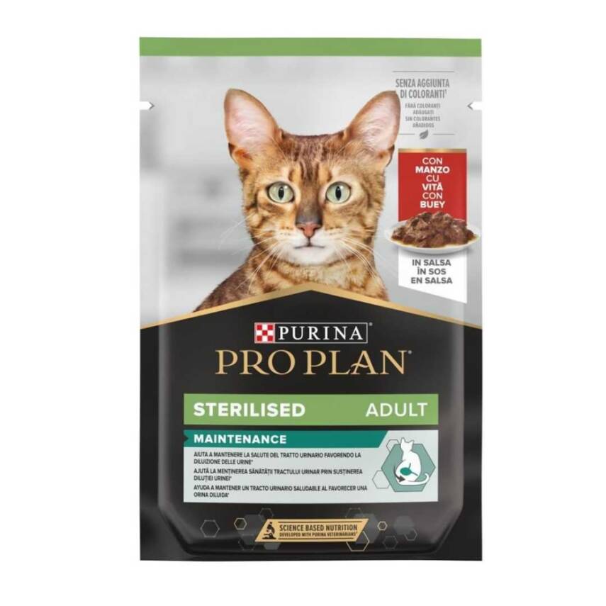 Proplan Sterilised Kısırlaştırılmış Sığır Etli Yaş Kedi Maması 85gr. x 10 Adet  - 1
